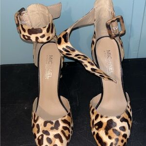 Michael Kors Tan and Brown Leopard Heels